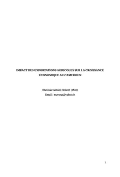 Impact des exportations agricoles