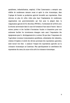 Impact des exportations agricoles
