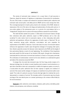 Pouvoirs Publics, Motos-taximen et Securite Routiere