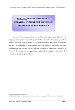 Processus de création d'entreprise