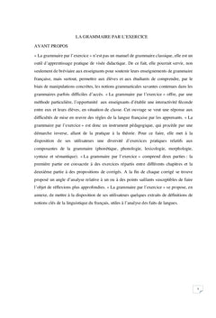 La grammaire par l'exercice