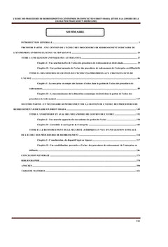 L'échec des procédures de redressement de l'entreprise