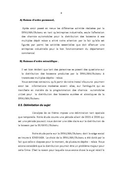 Programmation des Charrois automobiles pour la distribution de la boisson