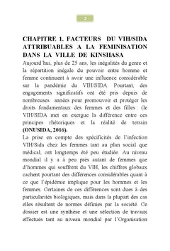 Genre & VIH SIDA, facteurs attribuables à la féminisation