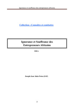 Ignorance et souffrance des entrepreneurs africains