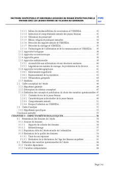Facteurs du risque d'infection au VIH/SIDA chez les jeunes femmes