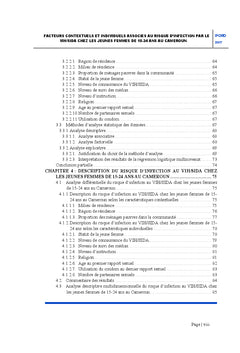 Facteurs du risque d'infection au VIH/SIDA chez les jeunes femmes