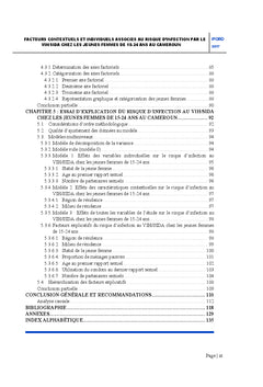 Facteurs du risque d'infection au VIH/SIDA chez les jeunes femmes