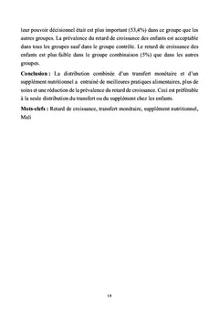 Comment freiner le retard de croissance chez les enfants de 6 A 23 mois