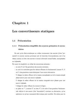 Convertisseurs de puissance, description, comportements dynamiques