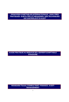 Principes comptables internationaux, analyses pratiques, subtilités