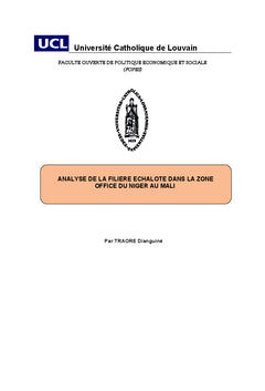 Analyse de la filiere echalote dans la zone Office du Niger au Mali