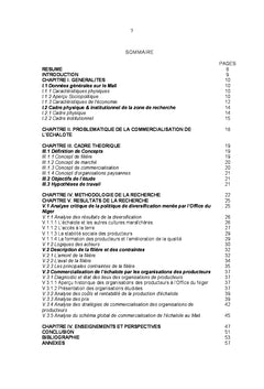 Analyse de la filiere echalote dans la zone Office du Niger au Mali