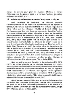 La visite formative des professeurs des écoles stagiaires