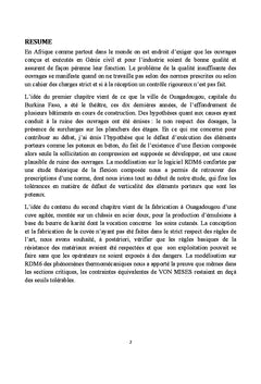 Resistance statique de materiaux aux sollicitations thermomecaniques