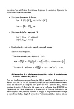 Resistance statique de materiaux aux sollicitations thermomecaniques