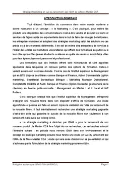 Stratégie marketing en vue du lancement par ISMA
