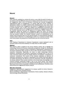 De l'engagement du salarié à l'engagement du client