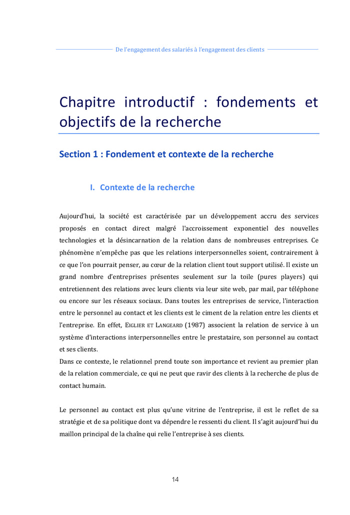 De l'engagement du salarié à l'engagement du client