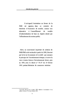 PME et performance en Algerie