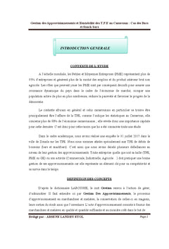 Manuel de gestion des approvisionnements
