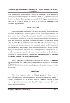 Manuel de gestion des approvisionnements