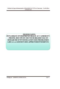 Manuel de gestion des approvisionnements