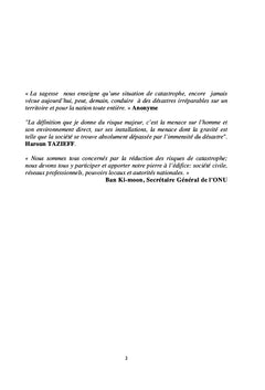 Politique Nationale de Gestion des Risques de Catastrophes