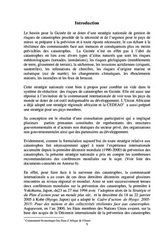 Politique Nationale de Gestion des Risques de Catastrophes