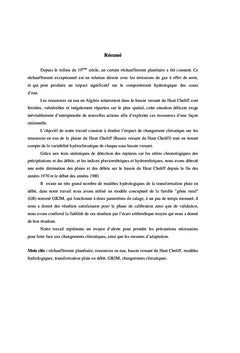 Impact de changement climatique sur la ressource en eau (Haut Cheliff)