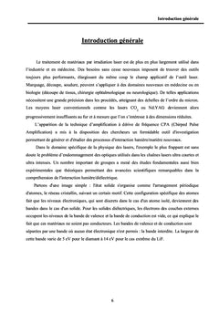 Interaction lasers avec un diélectriques (Lasers ultracourtes)