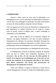 Notions sur la philosophie du développement