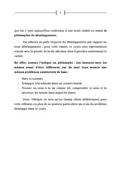 Notions sur la philosophie du développement