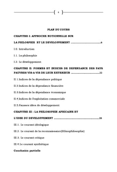 Notions sur la philosophie du développement