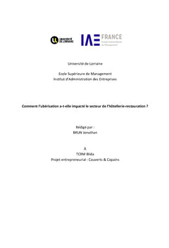 L'ubérisation en Hôtellerie-Restauration