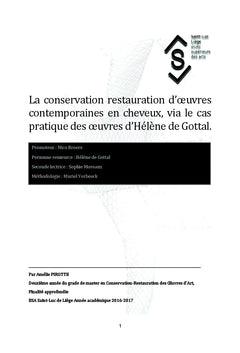 La conservation restauration d'oeuvres contemporaines en cheveux