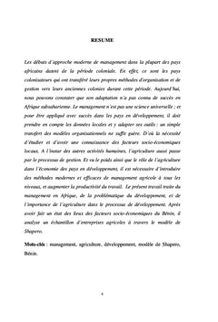 Influence des facteurs socio-économiques dans la gestion agricole