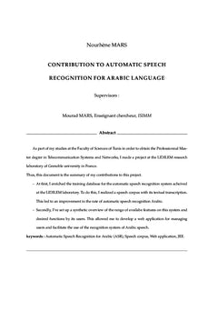 Contribution à la reconnaissance automatique de la parole arabe