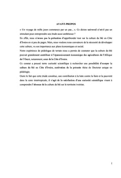 Techniques de production du Blé (triticum) en Afrique:Côte d'Ivoire