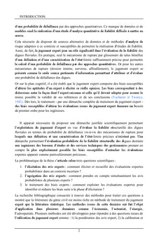 Evaluation de la fiabilité structurelle par jugement d'expert