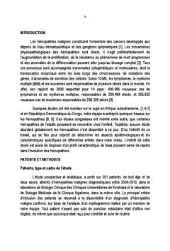 Hemopathies malignes et plasmocytes de myeLome multiple A Kinshasa