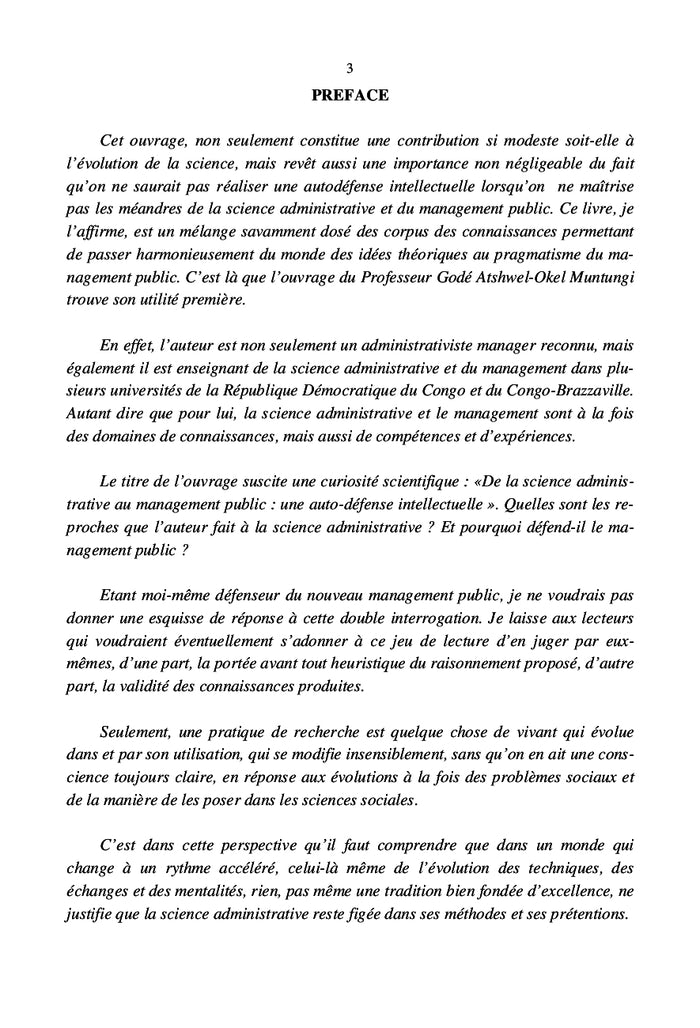 De la Science Administrative au Management public