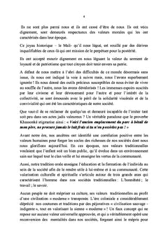 Le Mali : Un Pays en quête de nouvelles valeurs humaines