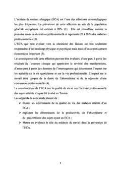 Qualite de Vie Chez Les Sujets Atteints D'une Dermatite Allergique