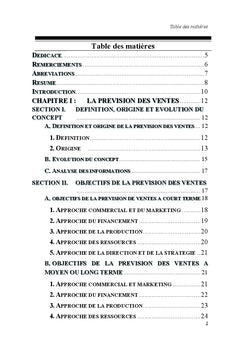 Objectifs, methodes et application de la prevision des ventes