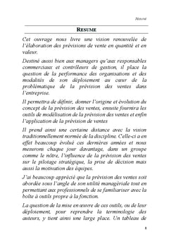 Objectifs, methodes et application de la prevision des ventes