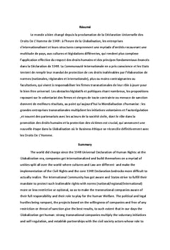 Business International & Droits De L'Homme : l'equation insoluble ?