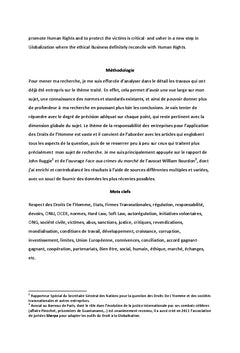 Business International & Droits De L'Homme : l'equation insoluble ?