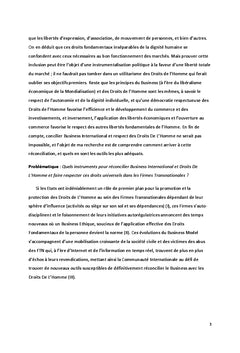 Business International & Droits De L'Homme : l'equation insoluble ?