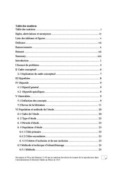 Perception et vecu des femmes